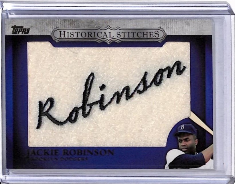 Jackie Robinson 2012 Topps jersey stitches relic.